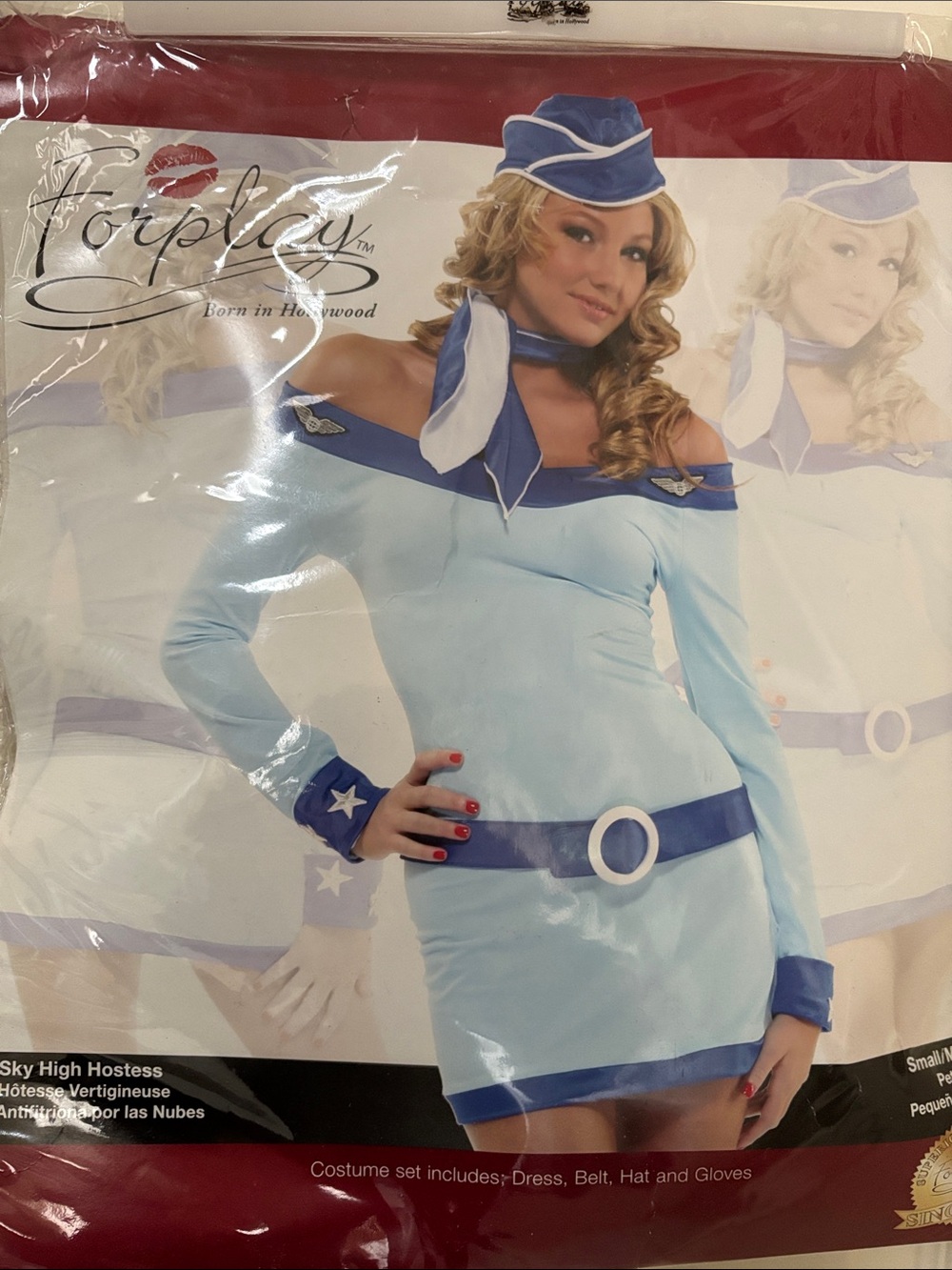 Forplay Light Blue and Navy Hostess Flight Costume